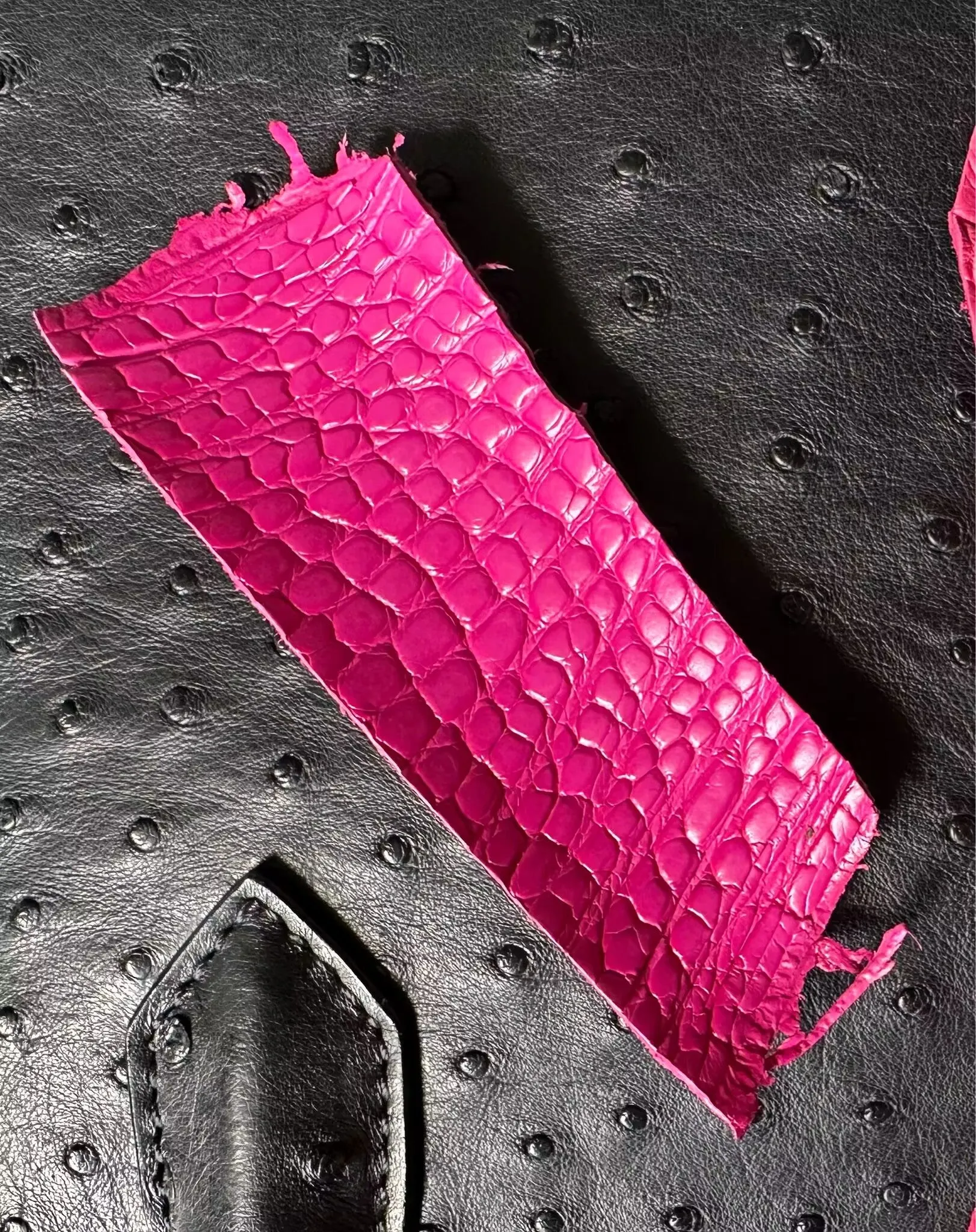 Preorder Womens  Crocodile Skin Leather Mini Flap Chain Bag Top Handle Cross Body Handbag  Hot Pink