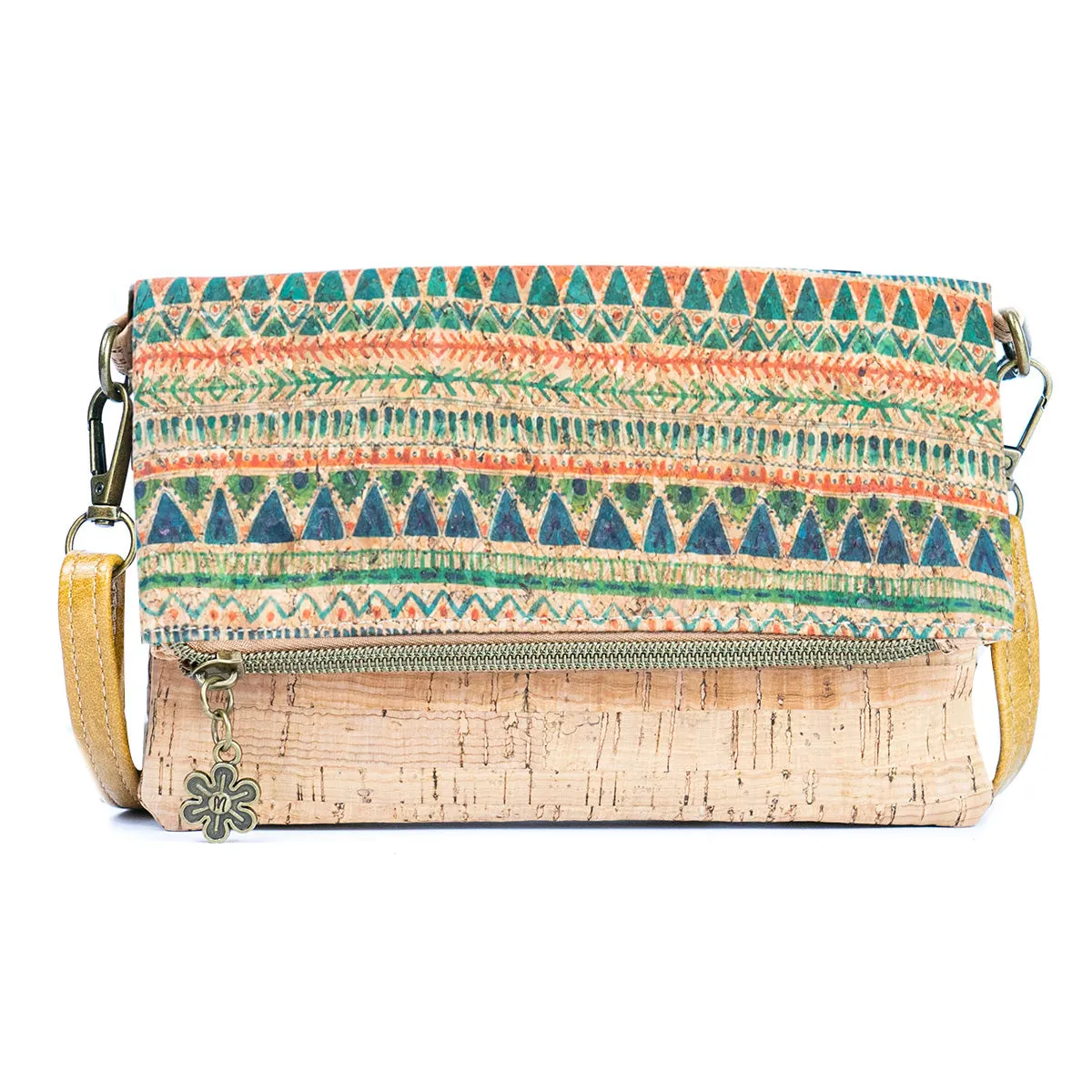 Printed Cork Foldable Crossbody Bag