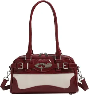 PU Leather Bag for Women Designer Casual Crossbody Tote Shoulder Bag Stylish Portable Purse Hobo Handbag