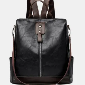 PU Leather Large Backpack Bag