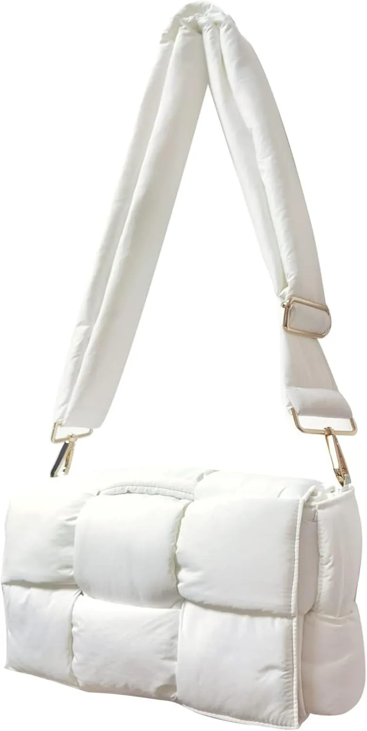 Puffer Crossbody Bags for Women Trendy Quilted Shoulder Bag Small Puffy Lightweight Purses with Adjustable Strap