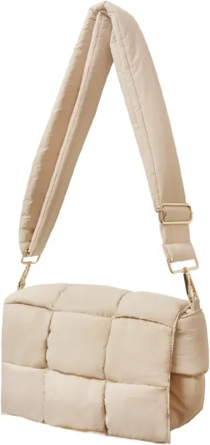 Puffer Crossbody Bags for Women Trendy Quilted Shoulder Bag Small Puffy Lightweight Purses with Adjustable Strap