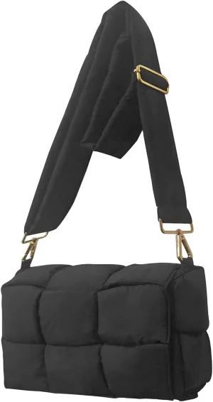 Puffer Crossbody Bags for Women Trendy Quilted Shoulder Bag Small Puffy Lightweight Purses with Adjustable Strap