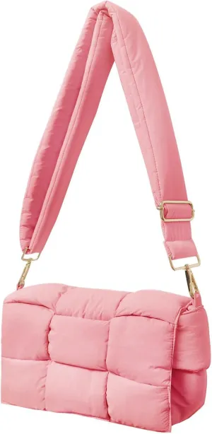 Puffer Crossbody Bags for Women Trendy Quilted Shoulder Bag Small Puffy Lightweight Purses with Adjustable Strap