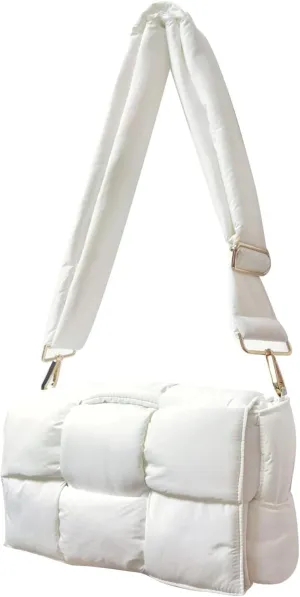 Puffer Crossbody Bags for Women Trendy Quilted Shoulder Bag Small Puffy Lightweight Purses with Adjustable Strap