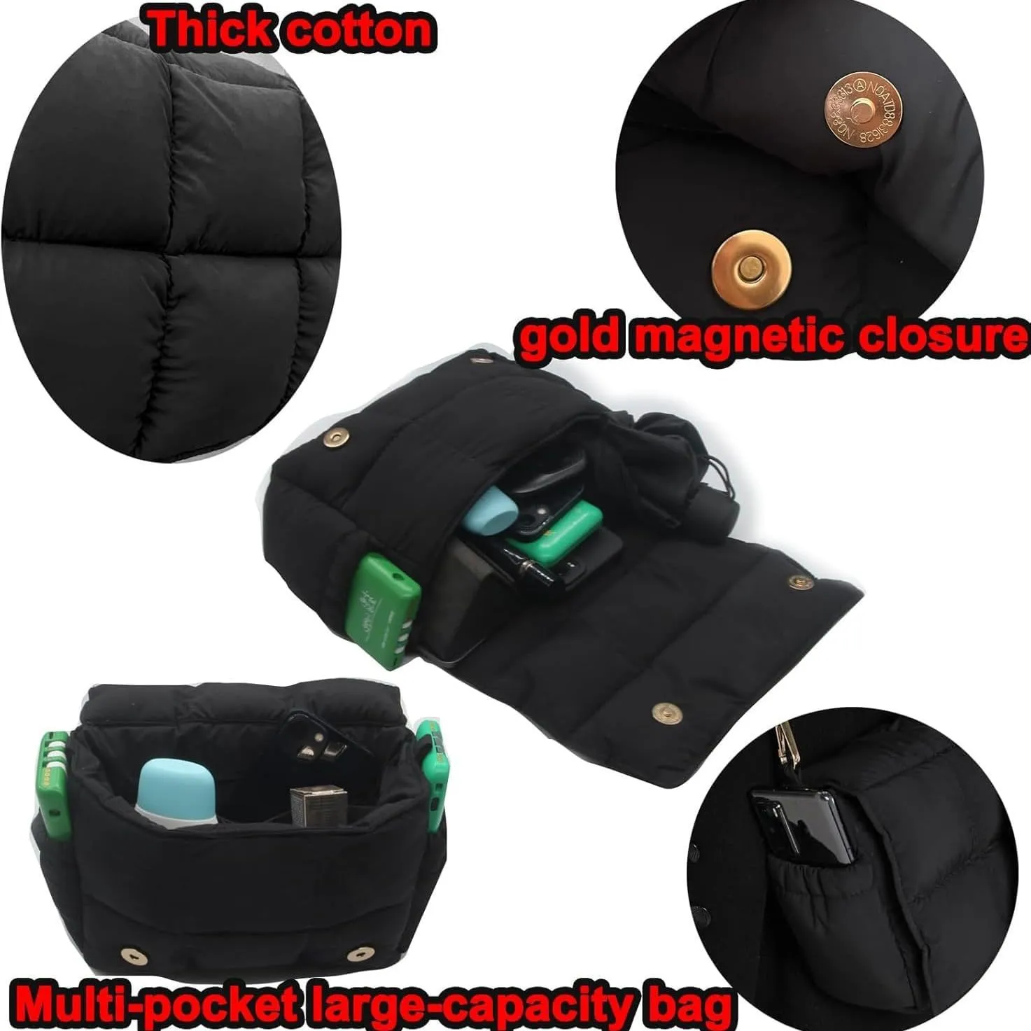 Puffer Crossbody Bags for Women Trendy Quilted Shoulder Bag Small Puffy Lightweight Purses with Adjustable Strap