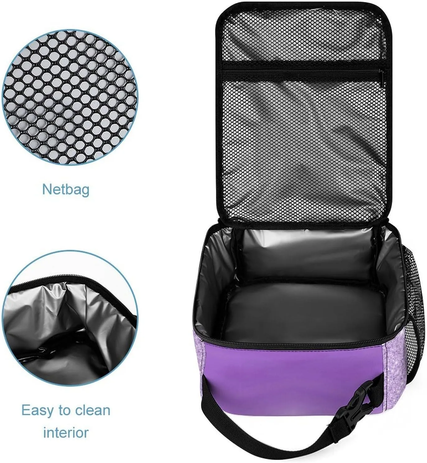 Purple Bling Sparking Print School Bag Set Custom Name Backpack Lunch Box Pencil Case, Personalized Elementary Primary Kids Book Bag