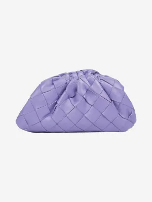 Purple small intrecciato leather clutch bag