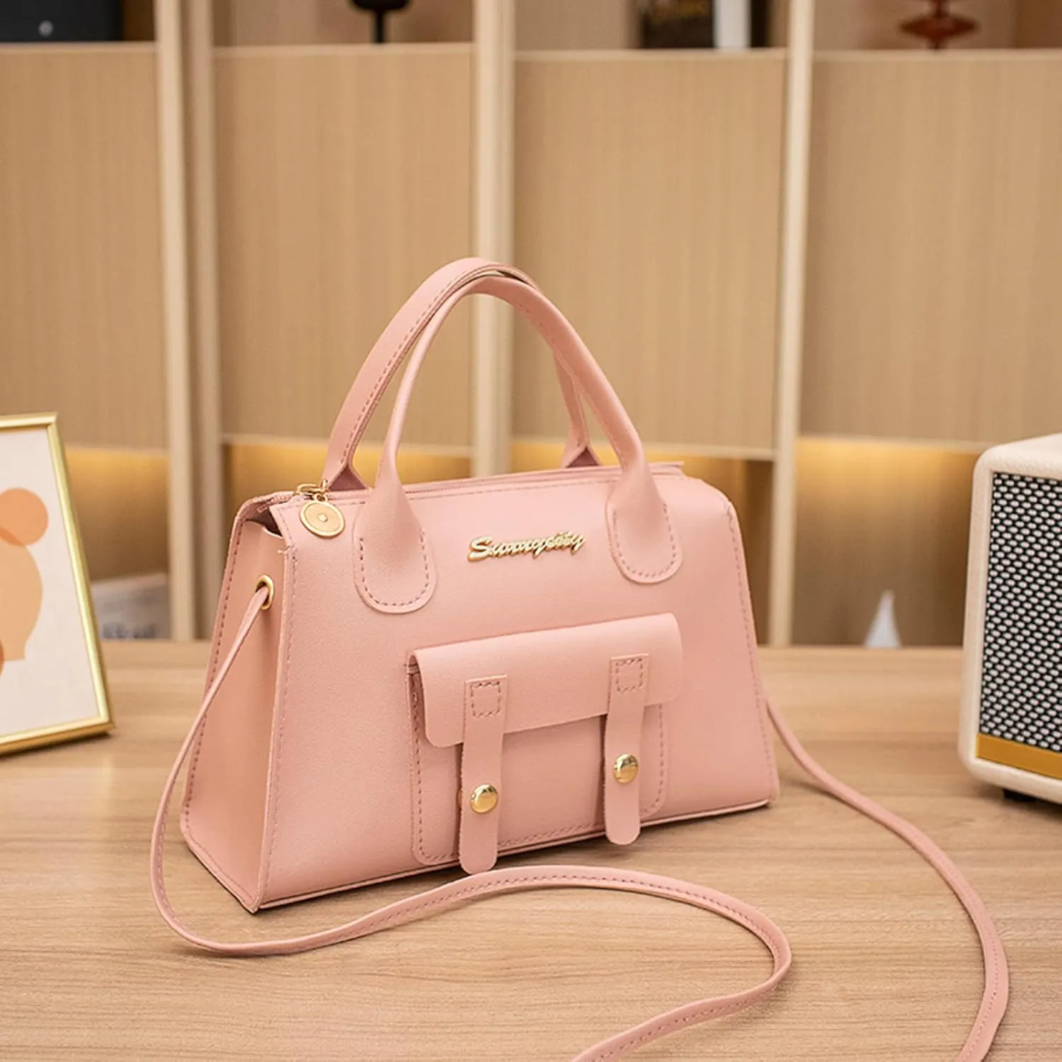 Purses for Women Fashion Pattern Solid Simple Handbag Shoulder Bag Purpose High Capacity Zipper Bag