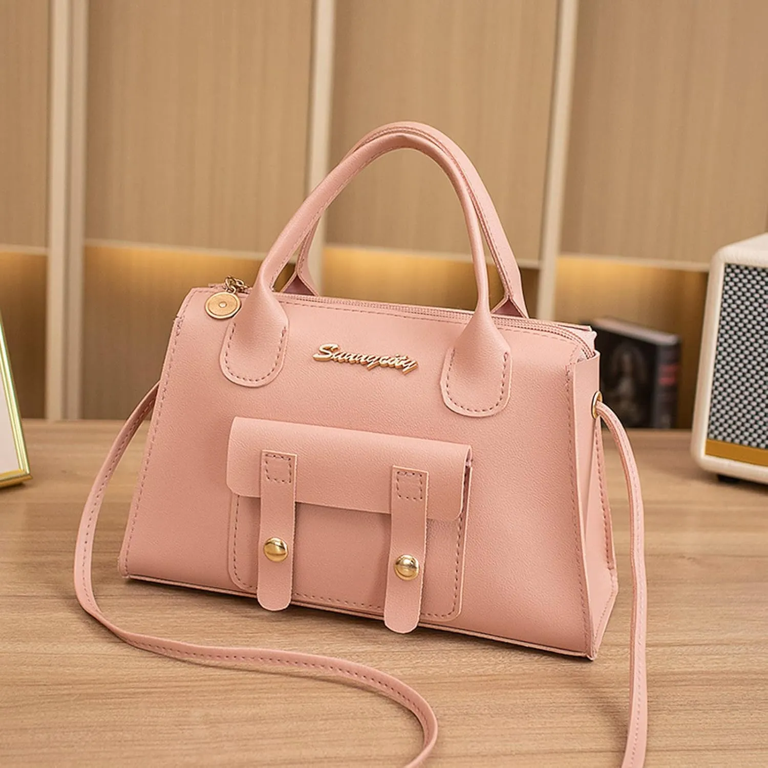 Purses for Women Fashion Pattern Solid Simple Handbag Shoulder Bag Purpose High Capacity Zipper Bag