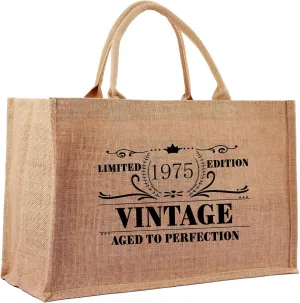 Qlvexkah 1935 1945 1955 1965 1975 1985 1995 Birthday Gifts for Women, Jute Tote Bags for Teacher, Women, Mom