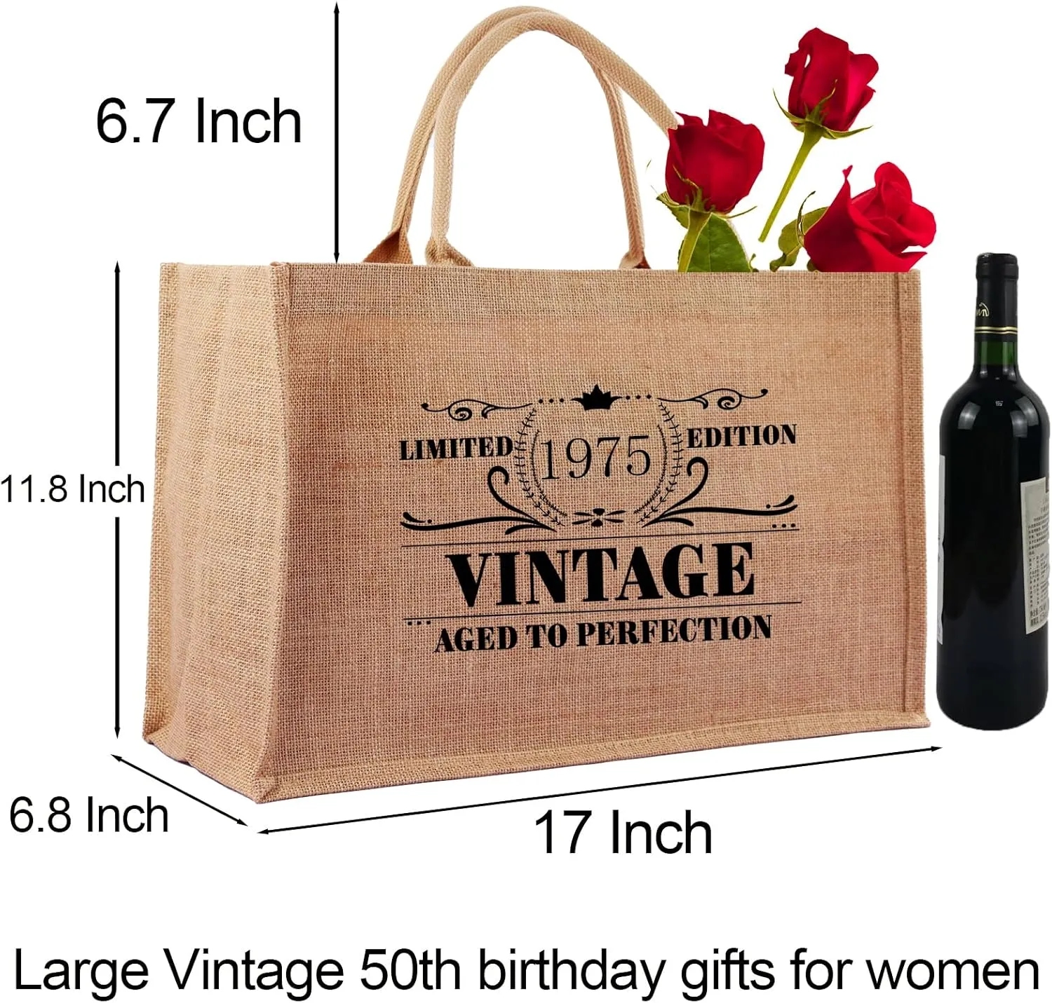 Qlvexkah 1935 1945 1955 1965 1975 1985 1995 Birthday Gifts for Women, Jute Tote Bags for Teacher, Women, Mom