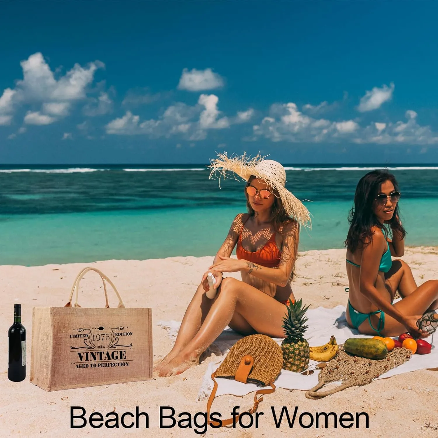 Qlvexkah 1935 1945 1955 1965 1975 1985 1995 Birthday Gifts for Women, Jute Tote Bags for Teacher, Women, Mom