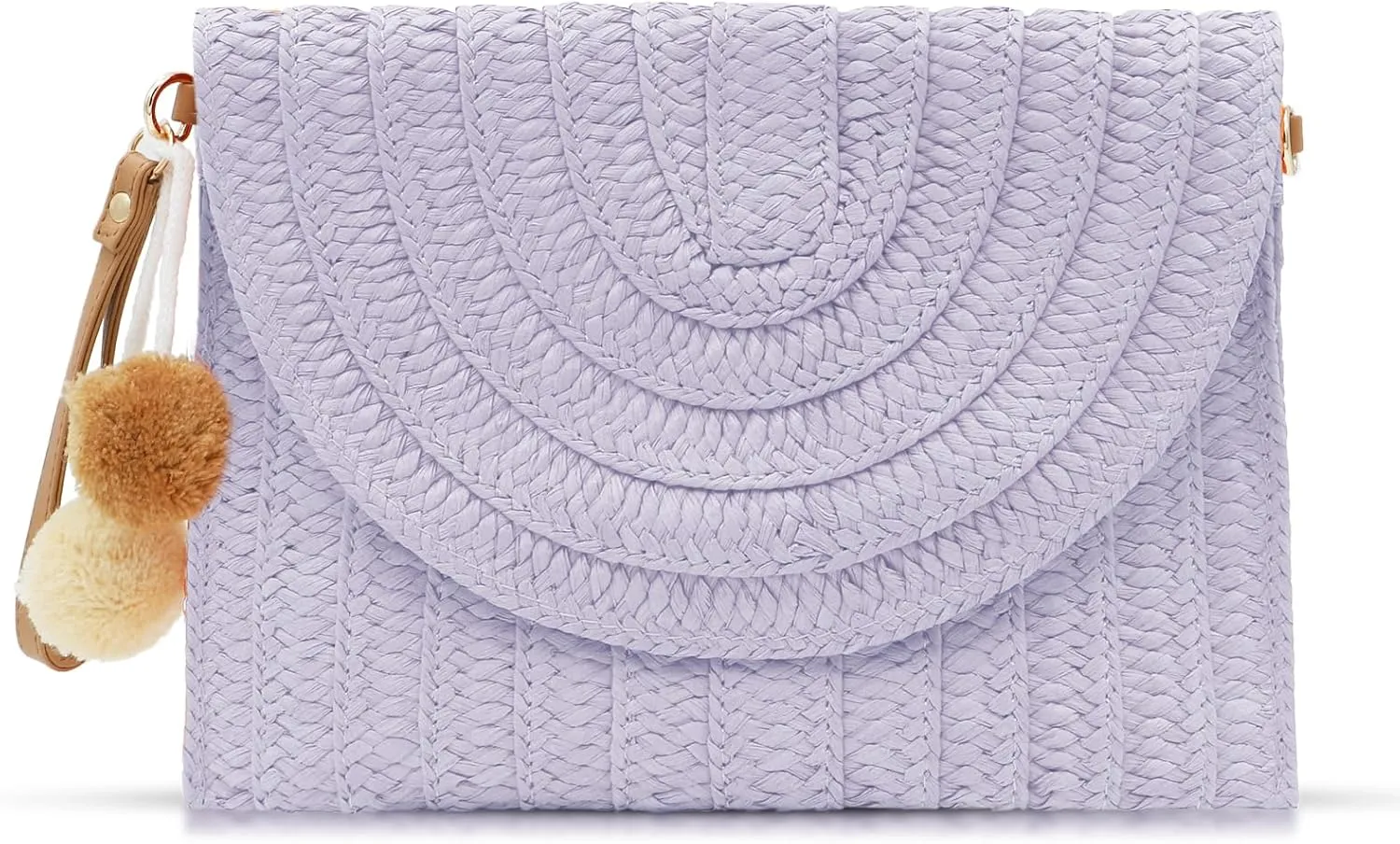 QTKJ Crossbody Bags for Women, Straw Clutch Purses, Bohemian Handmade Woven Envelope Package