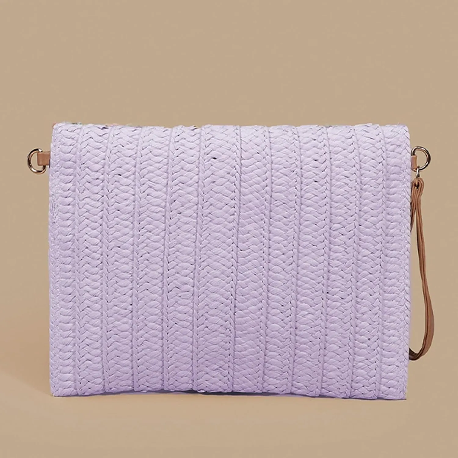 QTKJ Crossbody Bags for Women, Straw Clutch Purses, Bohemian Handmade Woven Envelope Package