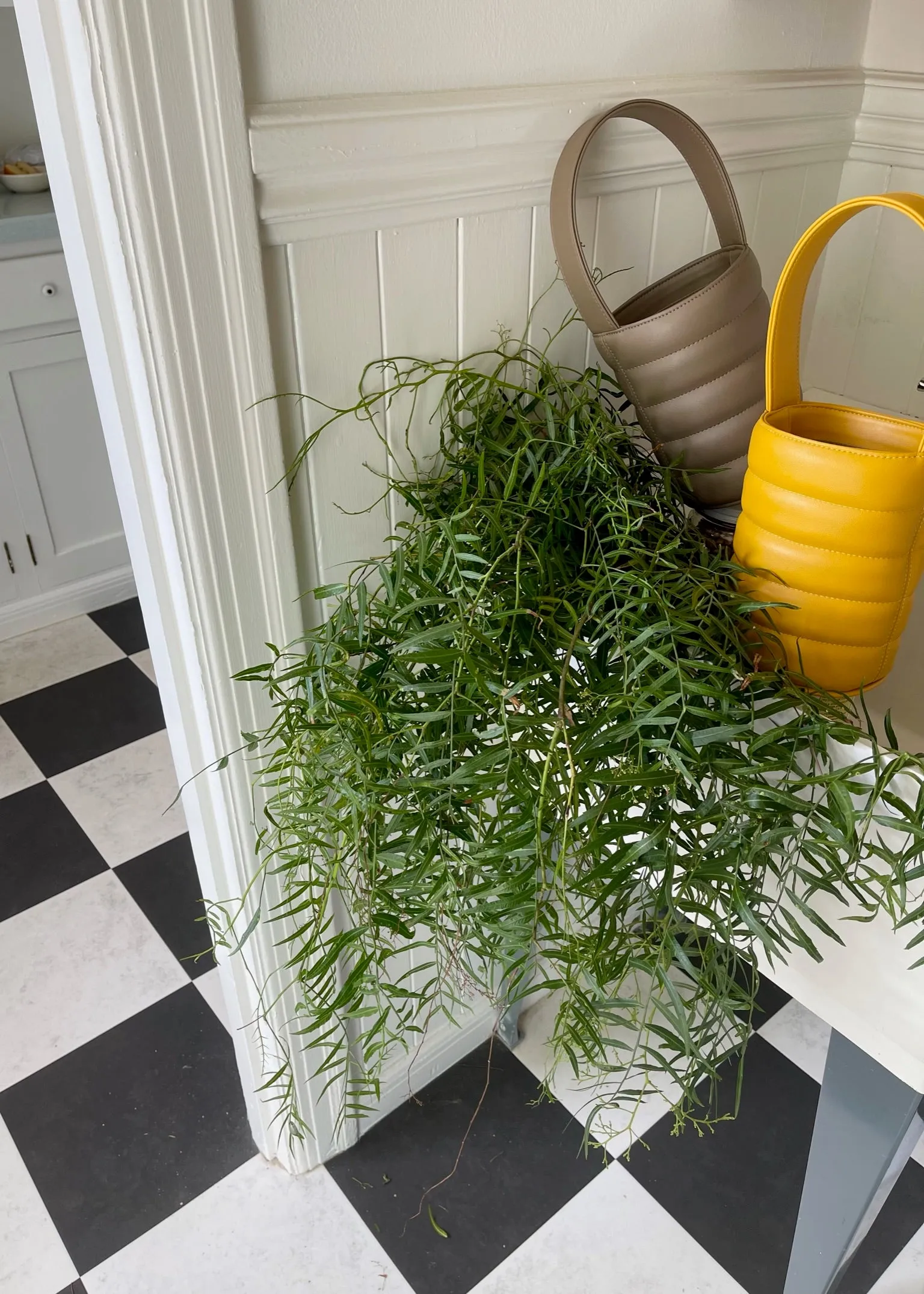 Quilted Mini Bucket Bag • Canary