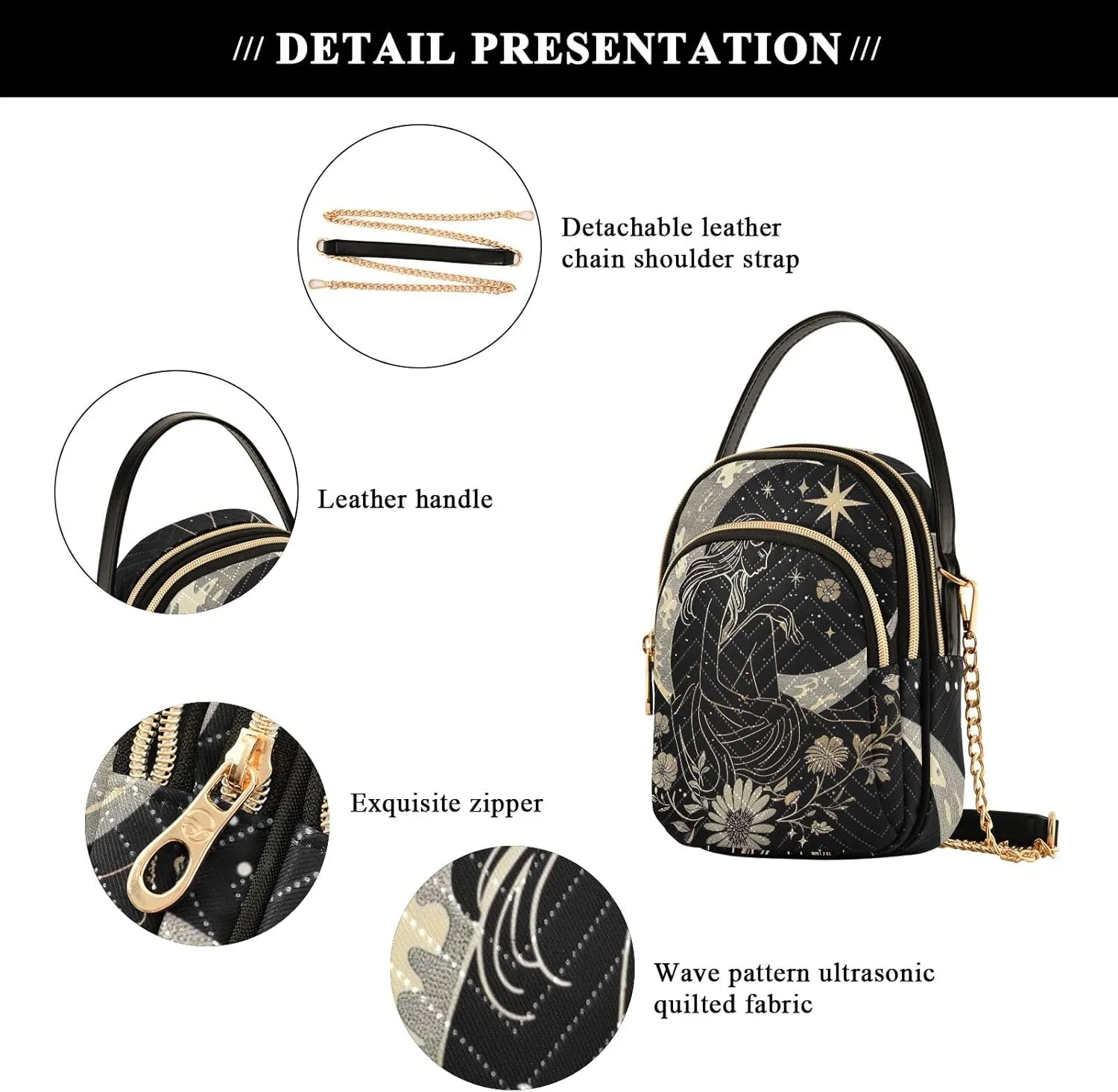 Quilted Purse Cell Phone Crossbody Case