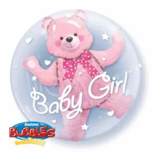 "Adorable 24" Baby Pink Bear Double Bubble - Perfect For Cuddling!"