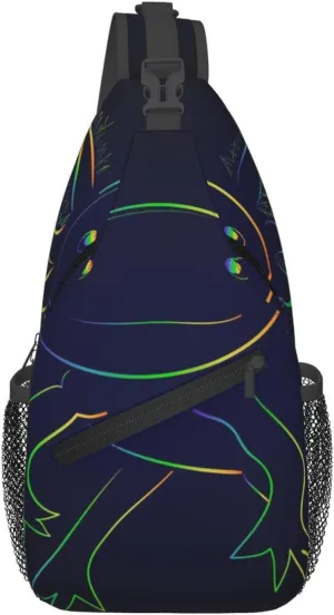 Rainbow Axolotl Fish Sling Backpack Casual Crossbody Shoulder Bag Travel Hiking Daypack Unisex Chest Bags For Women Men Outdoor Sport