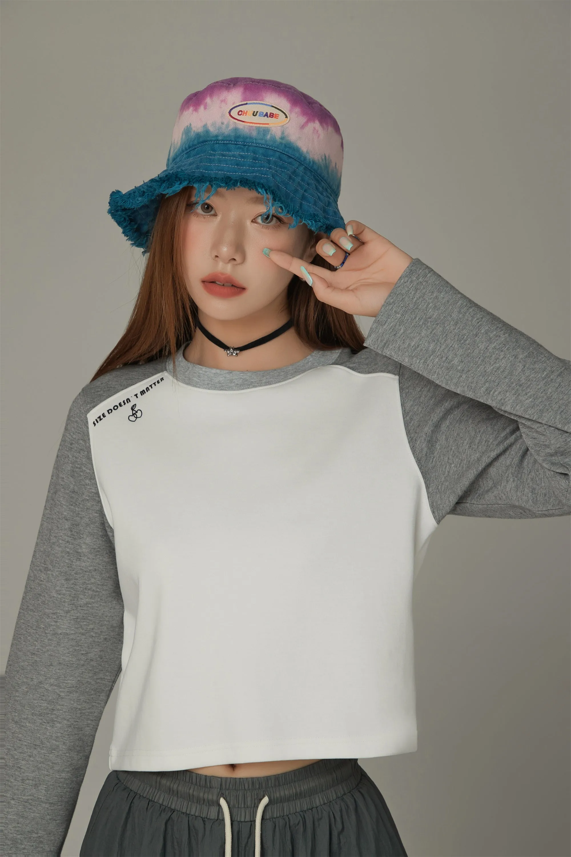 Rainbow Logo Gradient Raw Hem Bucket Hat