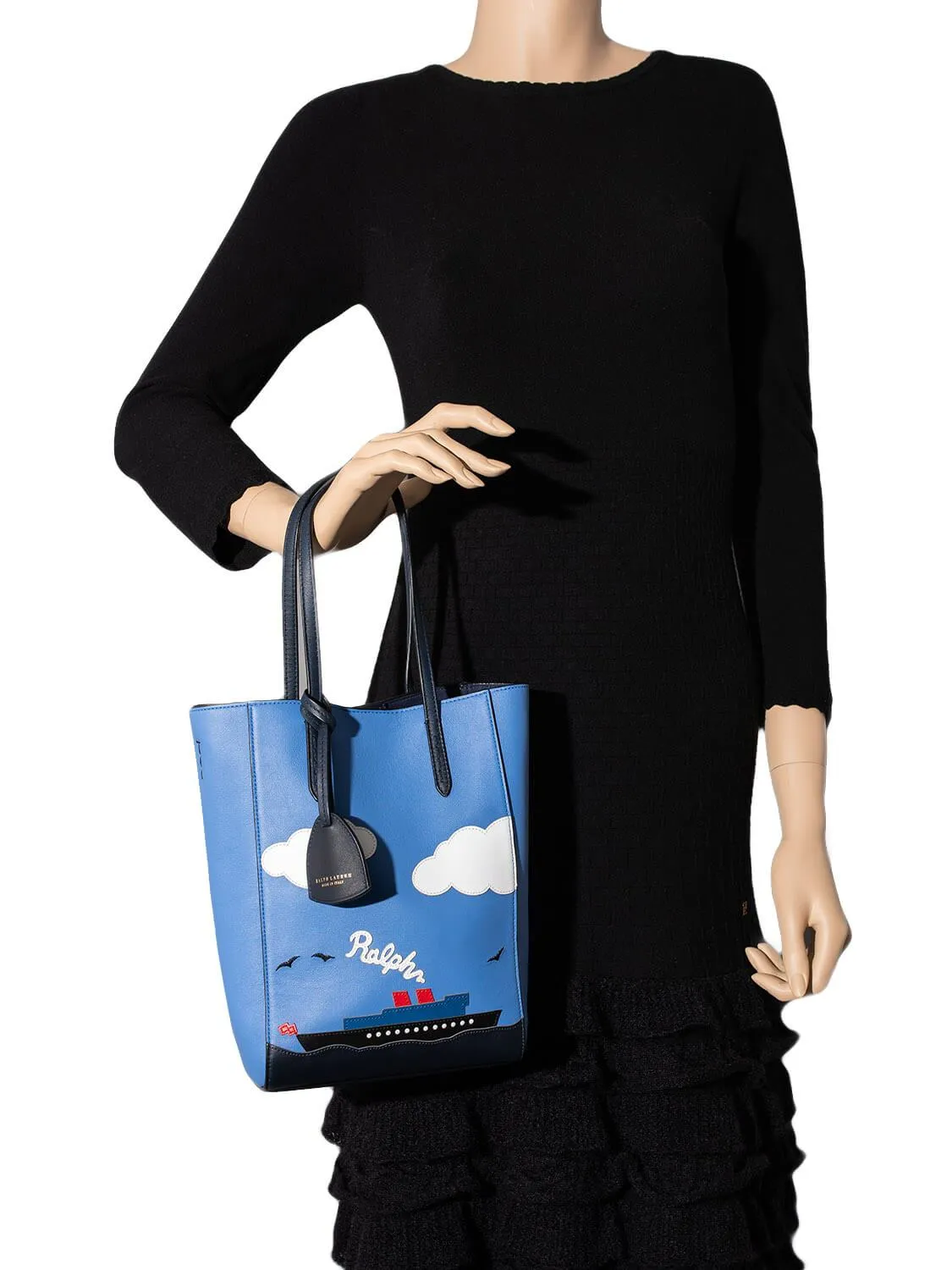 Ralph Lauren leather Small Bucket Bag Blue
