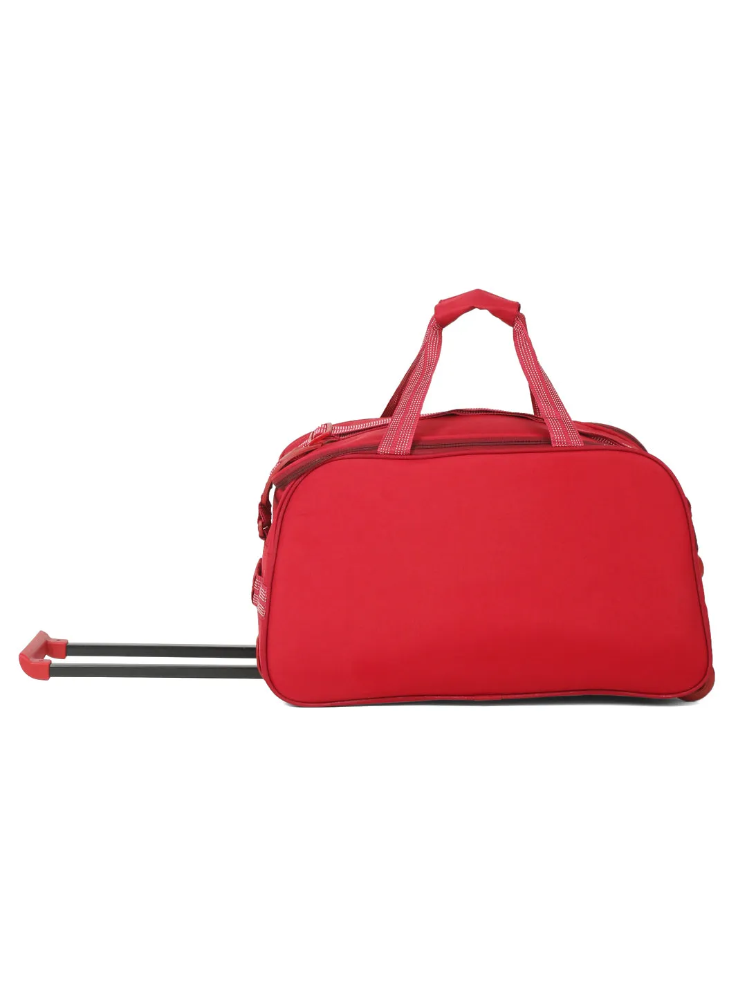 Red Printed Medium Duffel Trolley Bag
