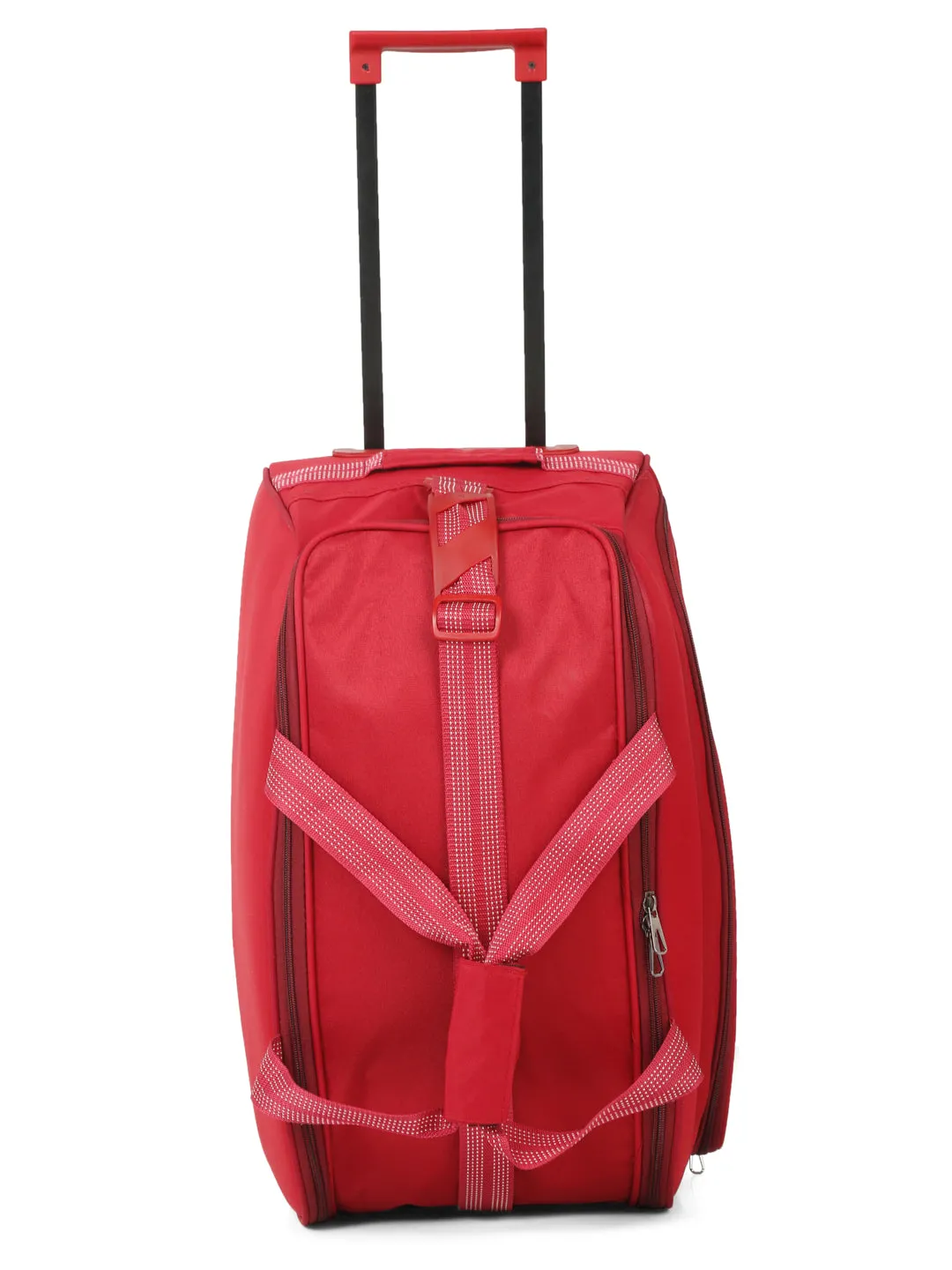 Red Printed Medium Duffel Trolley Bag