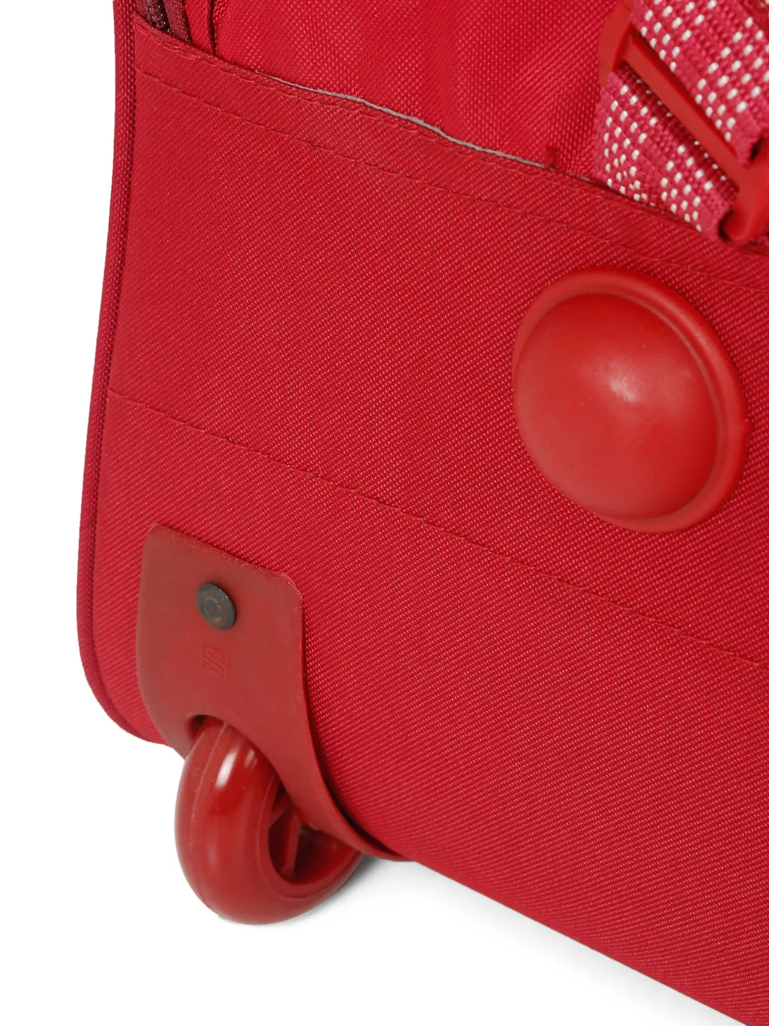 Red Printed Medium Duffel Trolley Bag