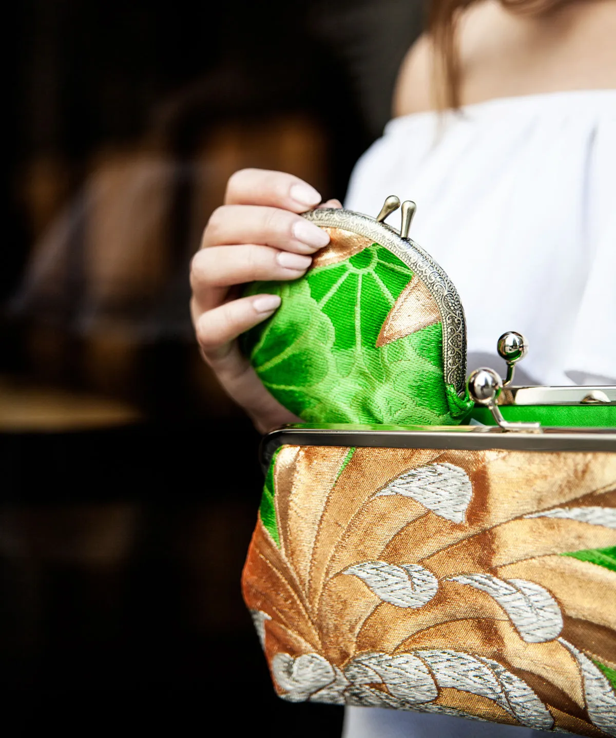 Refashioned Kimono Coin Purse | Kikko Hexagon