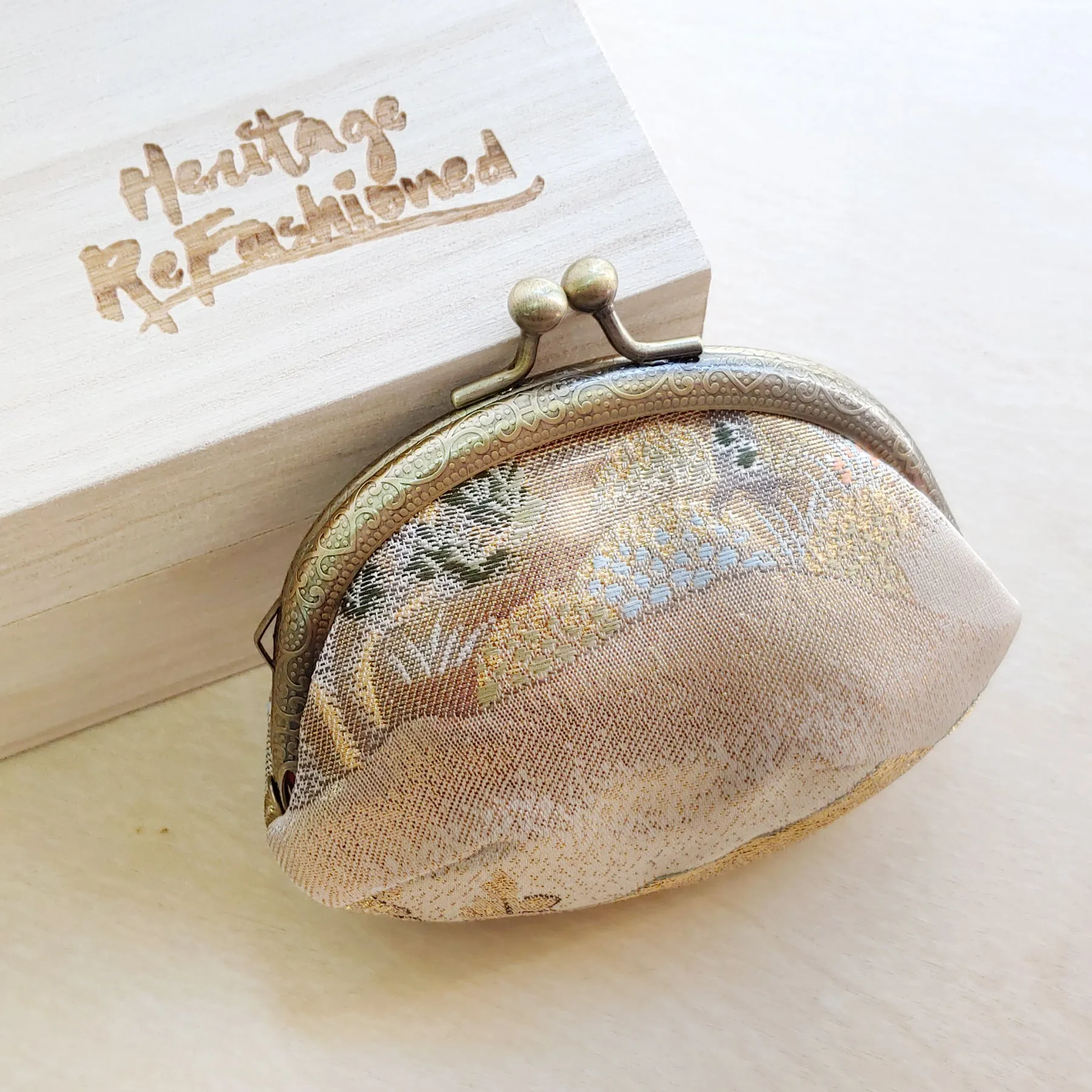 Refashioned Kimono Coin Purse | Pine Forest