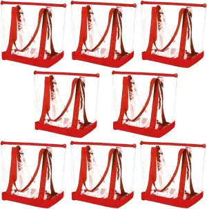 Reginary 8 Pieces Clear Tote Bags Shoulder Handbag Security Approved See Through Bag with Zipper Closure for Travel Work
