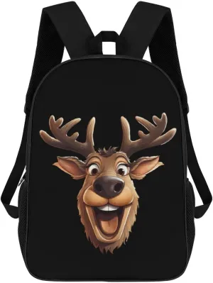 Reindeer Face Travel Backpack Carry On Backpack 17 Inch Laptop Bag Casual Daypack for Weekender Business Hiking