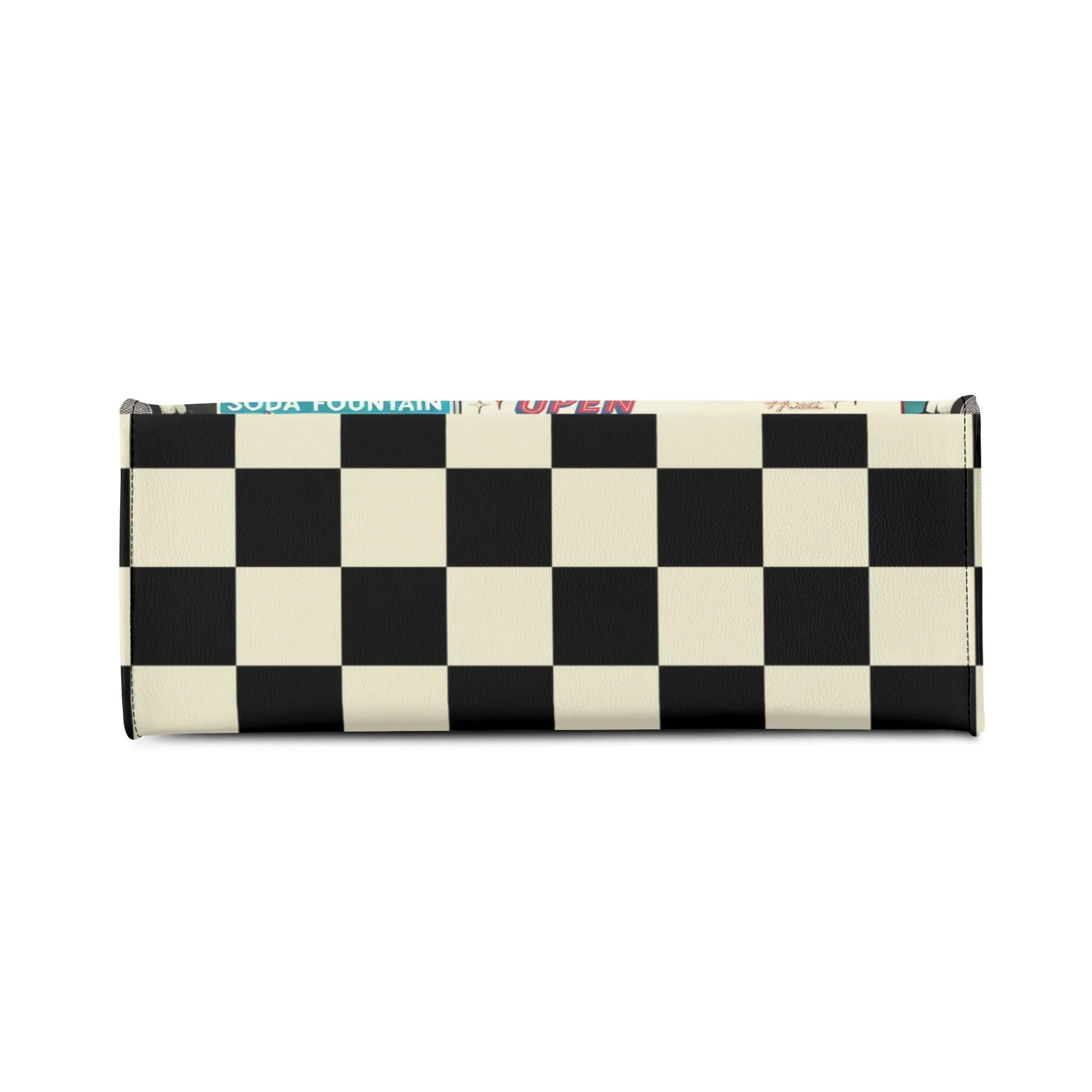 Retro 50s Diner Handbag, Mid Century Modern Rockabilly Purse, Vintage Soda Fountain Jukebox Bag, Pin-Up Rock and Roll Style Satchel