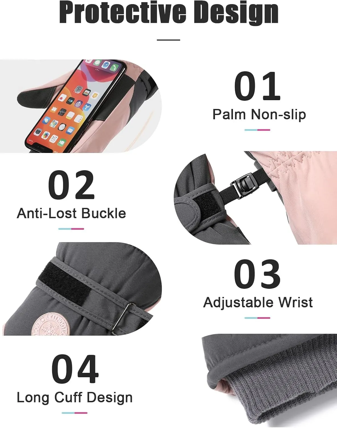 RIGWARL Warm Water Resistant Windproof Thermal Women Gloves