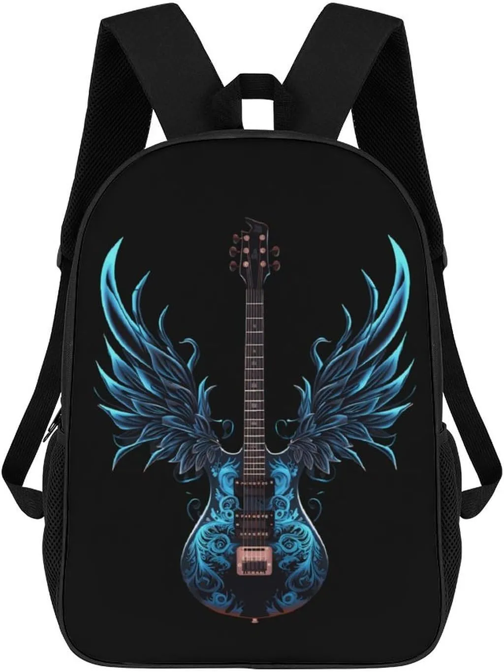 Rock Guitar Wings Travel Backpack Carry On Backpack 17 Inch Laptop Bag Casual Daypack for Weekender Business Hiking