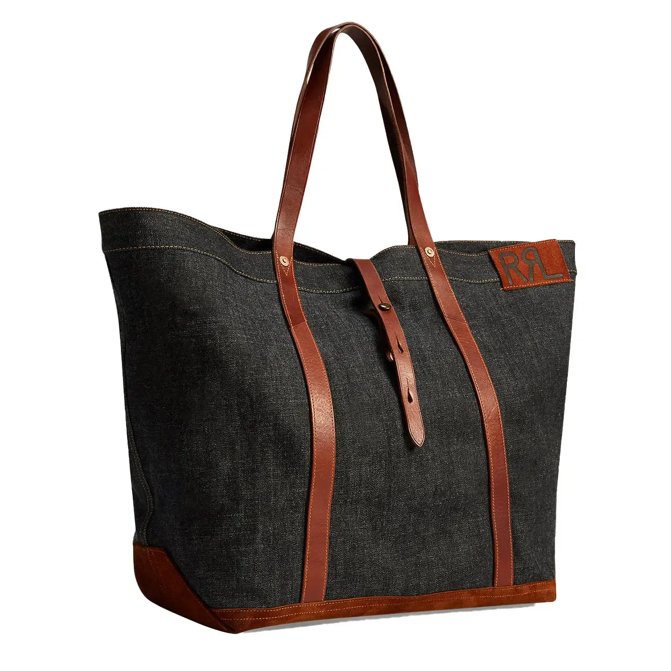 RRL by Ralph Lauren Leather-Trim Denim Tote Indigo