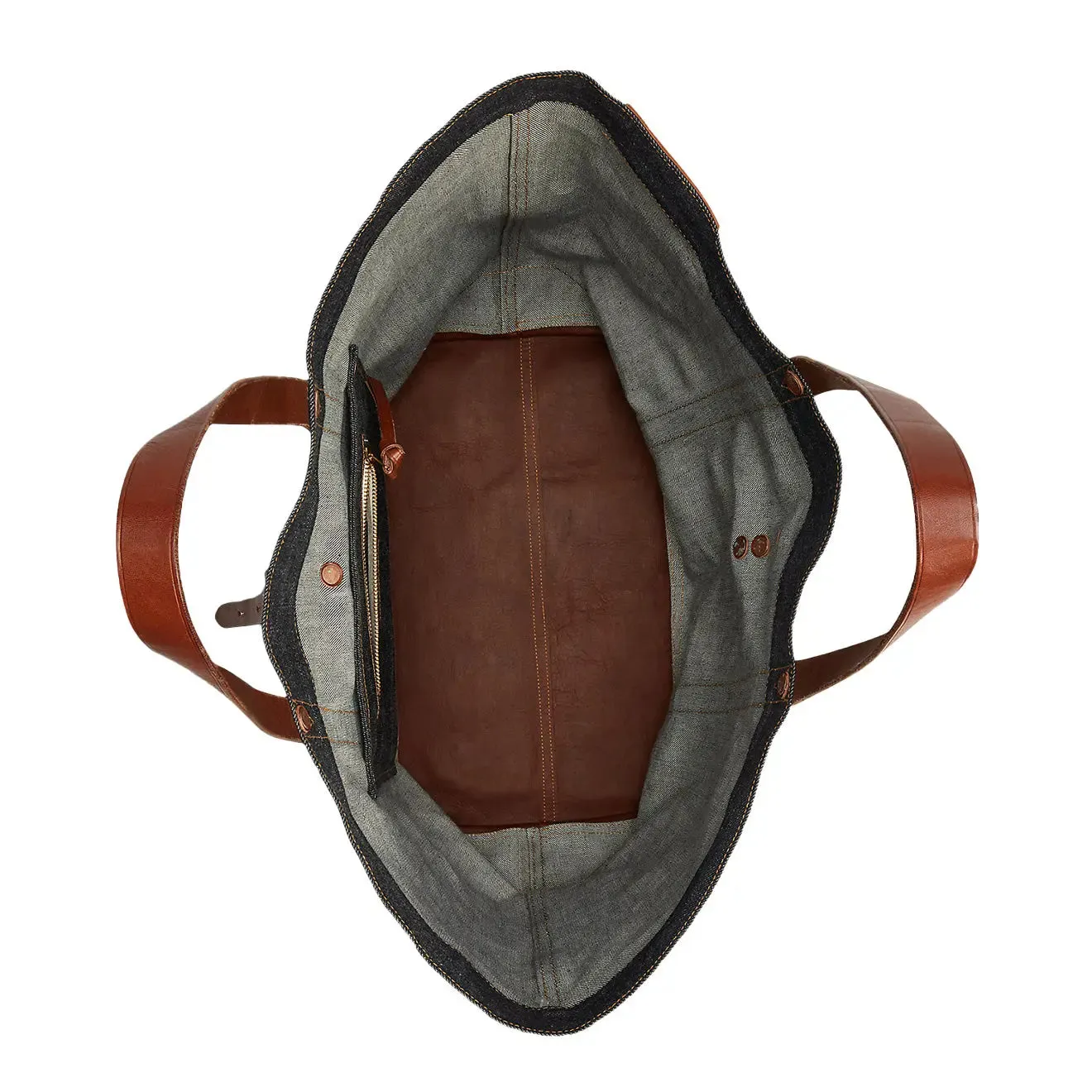 RRL by Ralph Lauren Leather-Trim Denim Tote Indigo