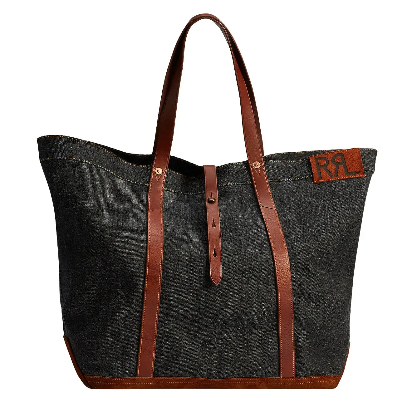 RRL by Ralph Lauren Leather-Trim Denim Tote Indigo
