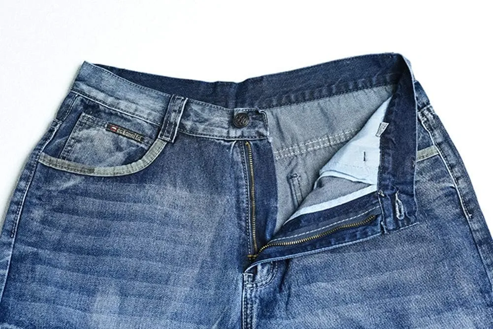 Ruiatoo Men's Outdoor Cargo Multi-Pocket Short Denim Jeans