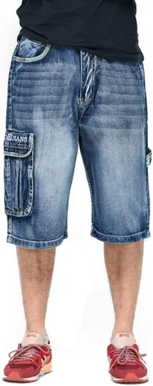 Ruiatoo Men's Outdoor Cargo Multi-Pocket Short Denim Jeans
