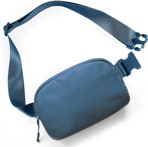 RUNBOX Belt Bag for Women, Fashion Fanny Packs Dupes, Mini Crossbody Everywhere Belt Bag, Lemon Waist Bags with Adjustable Strap, for Workout/Running/Traveling/Hiking, steel blue, Small