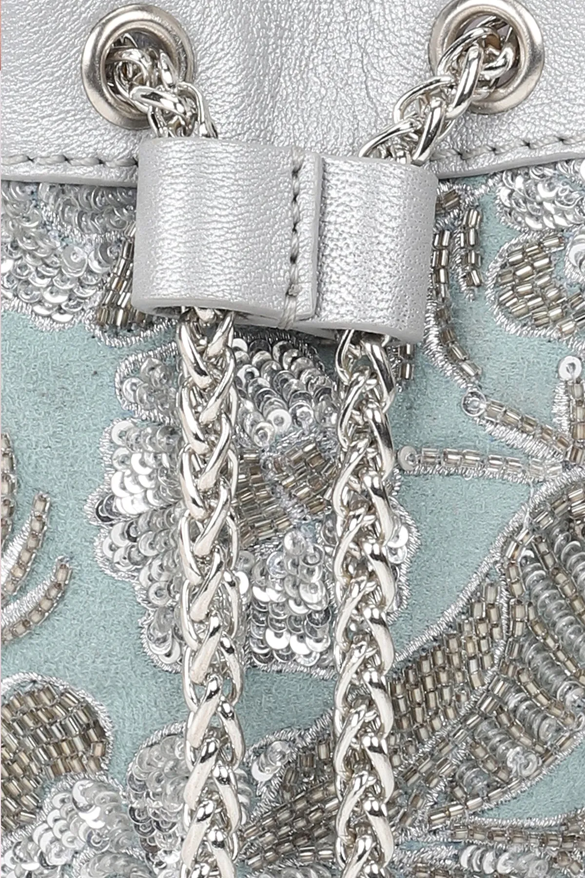 Sage Leather Mini Bucket Bag