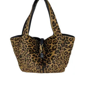 Saint Laurent Bea YSL Leopard-Print Pony Hair Tote