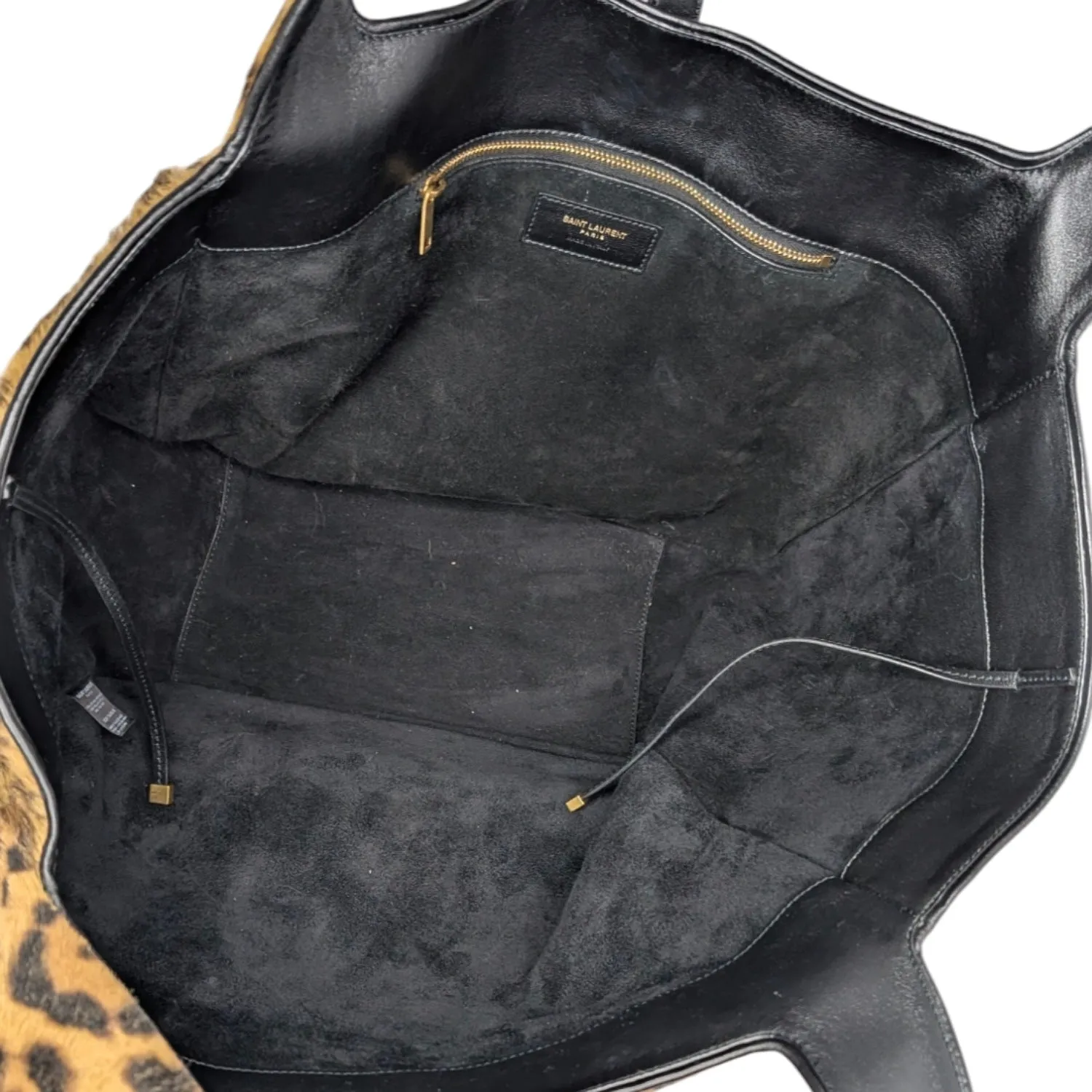 Saint Laurent Bea YSL Leopard-Print Pony Hair Tote