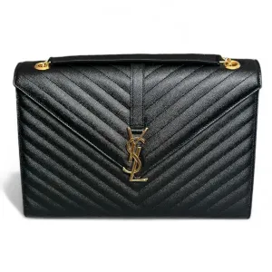 Saint Laurent Envelope Bag Grain de Poudre Chevron Quilted Large YSL