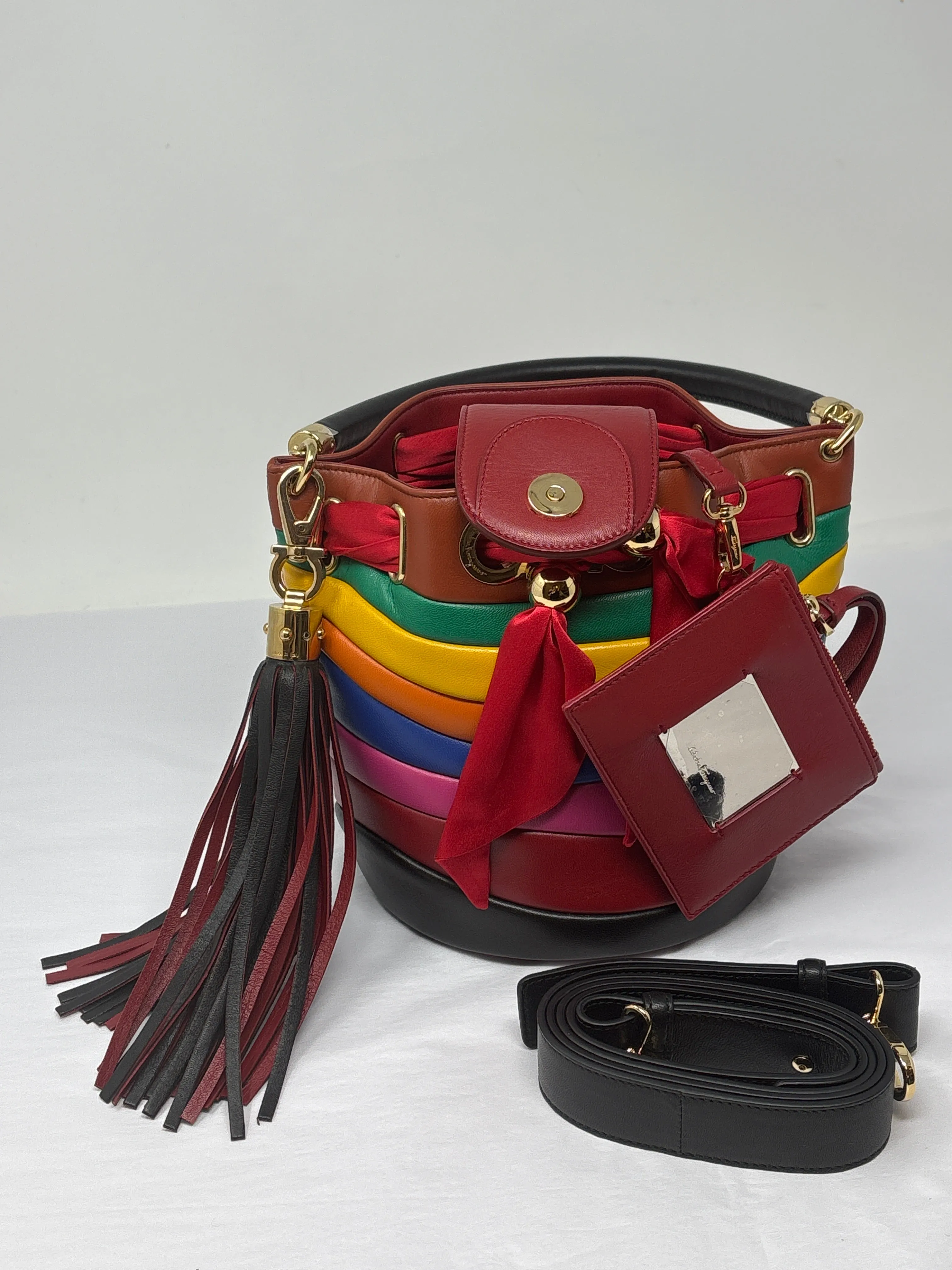 Salvatore Ferragamo muti color bucket bag