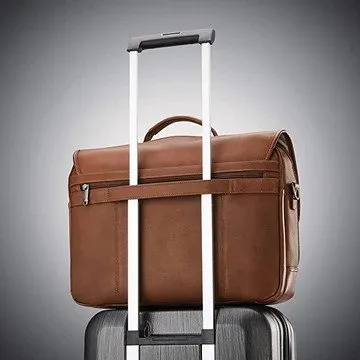 SAMSONITE CLASSIC LEATHER FLAPOVER BRIEFCASE