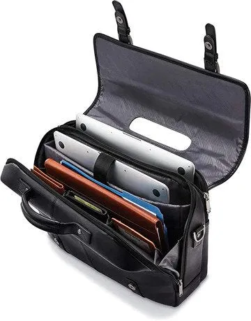 SAMSONITE CLASSIC LEATHER FLAPOVER BRIEFCASE