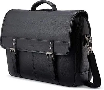 SAMSONITE CLASSIC LEATHER FLAPOVER BRIEFCASE