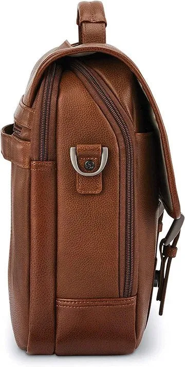 SAMSONITE CLASSIC LEATHER FLAPOVER BRIEFCASE